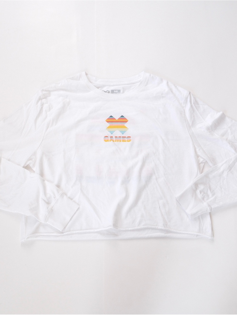 XGames White Womens California Longsleeve Crop Shirt - Size Medium